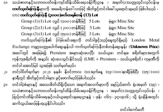 အိတ်ဖွင့်တင်ဒါအမှတ်စဉ် ၁/၂၀၂၁-၂၀၂၂ ခေါ်ယူခြင်း